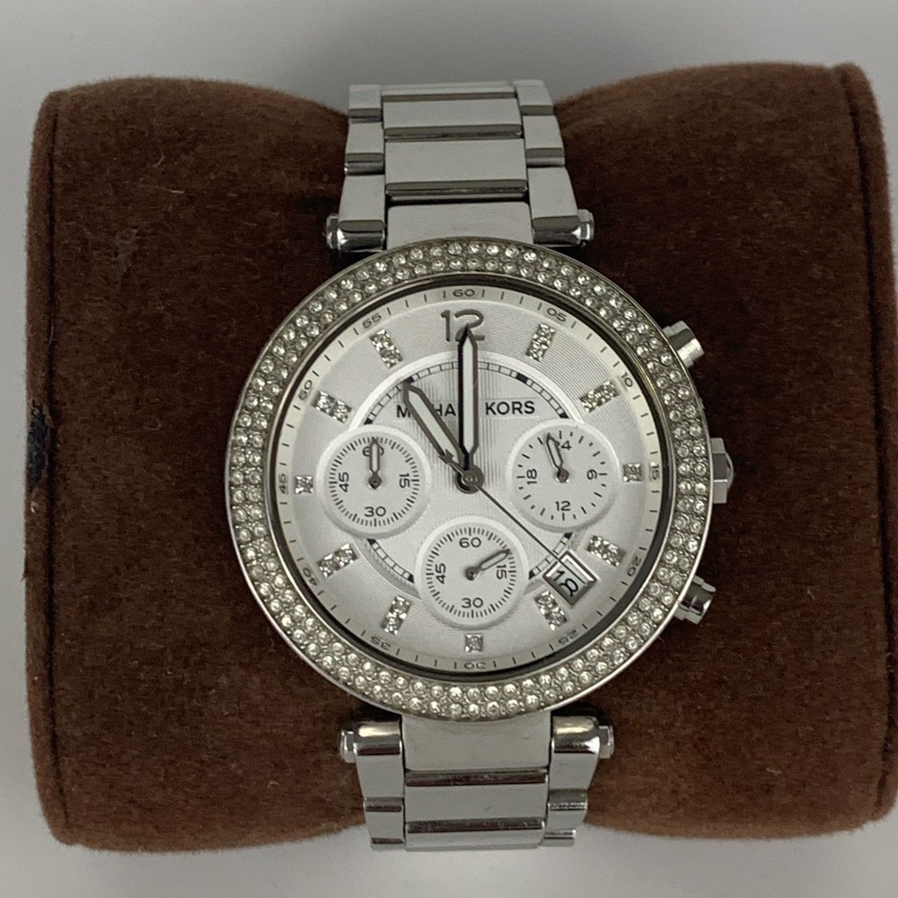 Michael Kors Chronograph Parker Silver Watch 39mm